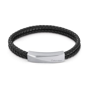 Calvin Klein Lederarmband für Herren Kollektion WRAPPED & BRAIDED Schwarz - 35000097 im Sale